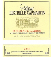 tiquette du Chteau Lestrille Capmartin - Bordeaux Clairet 